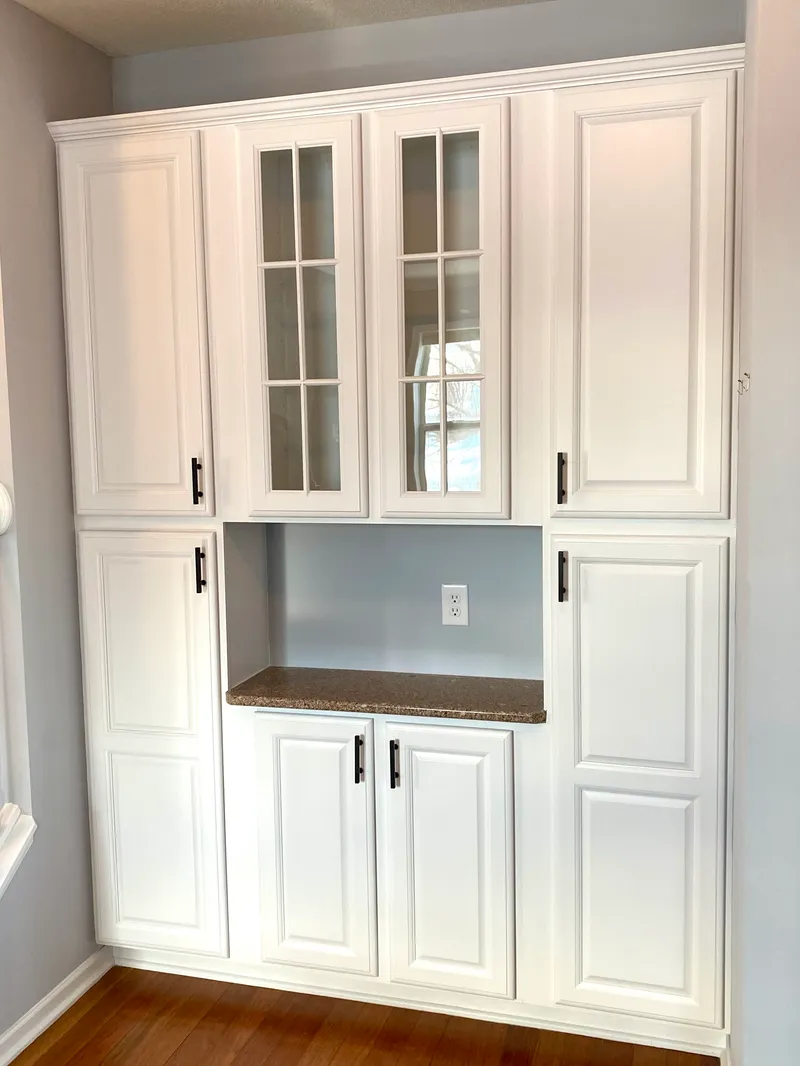 Built-in cabinets painted white
